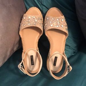 Alex Marie Jeweled Wedge Sandals